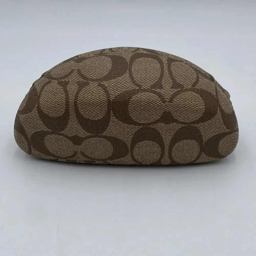 COACH Monogram Sunglass Case Brown Hard Clamshell Oversized Eye Glass Case